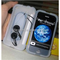 Silicon Cover for Iphone with Eaphone Holder