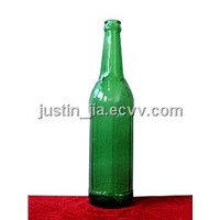 green glass beer bottle