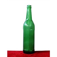 green glass beer bottle