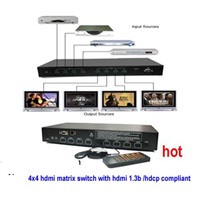 4 by 4 (4x4)hdmi ture matrix switcher with 1.3b version and hdcp