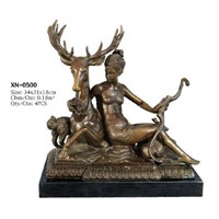 Bronze Diana with a Stag Statue (XN-0500)