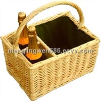 2 Bottles Lined Picnic Basket (LYWN09-01)