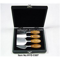 4 Pcs Cheese Knife Set Bamboo Handle Cheese Tool Set