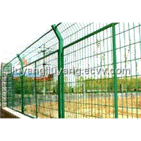Framed welded mesh fence