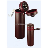 One Bottle Space PU Wine Box with Accessories (SD812)