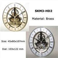 Quartz skeleton clock movement with dial SKM3-HD2