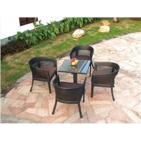 rattan dining table and chair