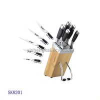 6pcs Knife Set in Stainless Steel Hollow Handle with TPR Outer Coating (SK8201)