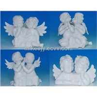 Ceramic baby angel sculpture