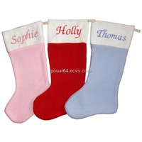 christma  stocking with embroidery