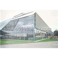 hidden frame supported glass curtain wall