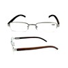 Metal Reading Glasses with Wooden Temple