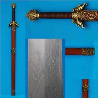 Handmade Wood-Carving Antique Sword--Double Lions Sword