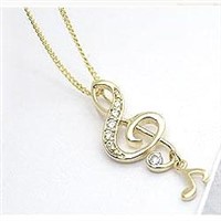 Gold Necklace with Diamond like as Music (0013)