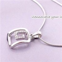 Silver Necklace with Diamond Figure G