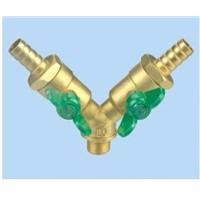brass male ball valve with double mouth