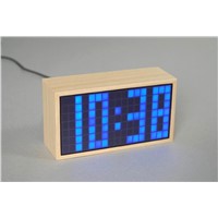 Wooden LED Matrix Alarm Clock (EN1501)