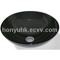Black Painted Glass Basin