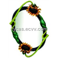 Green Sunflower Mirror Frame