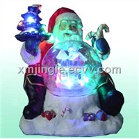Musical and LED Santa with Lighted Globe