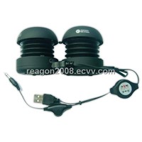 double capusule speaker twin show speaker retractable mini speaeker