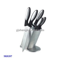 6pcs Knife Set in Plastic Handle with Stainless Steel Patch (SK8207)