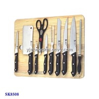 11pcs Kitchen Knife Set with Wooden Cutting Board (SK8508)