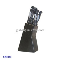 6pcs Knife Set in Black Color Bakelite Handle with Stainless Steel Patch