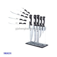 6pcs Knife Set in Bakelite Handle with Stainless Steel Patch