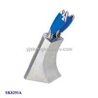 6pcs Knife Set in Stainless Steel Hollow Handle with TPR Outer Coating