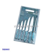 7pcs Knife Set in Marble Color PP Handle