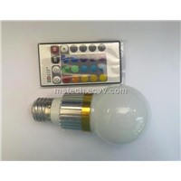 3W RGB LED Bulb Light with Remote Controller (MS-RGB3W-A)