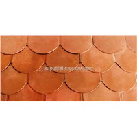 Fish scale copper roofing tile