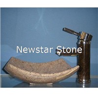 brown stone basin
