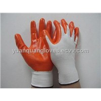 nitrile coated safety gloves/ knitted dipped working gloves