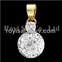 Gold Crystal Edge Big Ball Pendant Jewelry (CP-319-CZ-5mm)