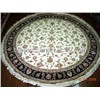 HAND KNOTTED SILK AND WOOL CARPETS ORIENTAL PERSIAN DESIGN, ROUND SIZE