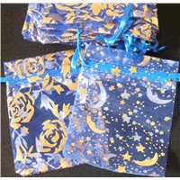 2.5x3.5"(7x9cm) 1000pcs Bridal Accessories Blue Organza Gift Jewelry Bag Pouch(Random design)