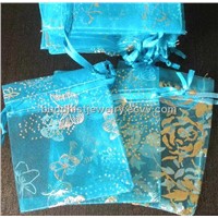2.5x3.5"(7x9cm) 1000pcs Bridal Accessories Light Blue Organza Gift Jewelry Bag Pouch(Random design)
