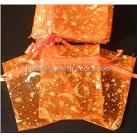2.5x3.5"(7x9cm) 1000pcs Bridal Accessories Orange Organza Gift Jewelry Bag Pouch(Random Design)