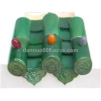 Chinese green glazed roof tile