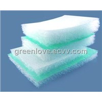 Paint-stop glass fiber filter media for painting booths
