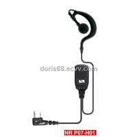 TPE Soft Rubber Ear Hook Microphone for Two Way Radio