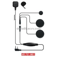 with super-thin finger PTT design motor helmet kits for two way radio