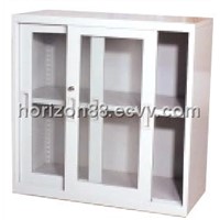 Steel Low Storage Cabinet with Double Sliding Doors