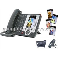 DS622 dual-mode VoIP+PSTN interface,  480x272 HD Color LCD, Customizable Screen, 8 lines