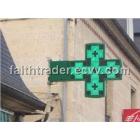 90cmx90cm Wireless Remote Control Green LED Pharmacy Cross Sign (LD-02-DV)