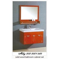 Solid Wood Bathroom Cabinet Set