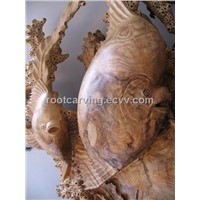 Wood Carving (Olive Ash) Underwater World woodcarving