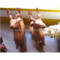 Wood &amp;amp; Root Carving (Camphor &amp;quot;Deer&amp;quot;) woodcarving